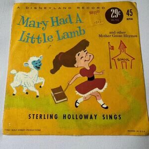 Vintage 1961 Mary Had A Little Lamb 45 RPM Vinyl Record LG-725 Disneyland Record